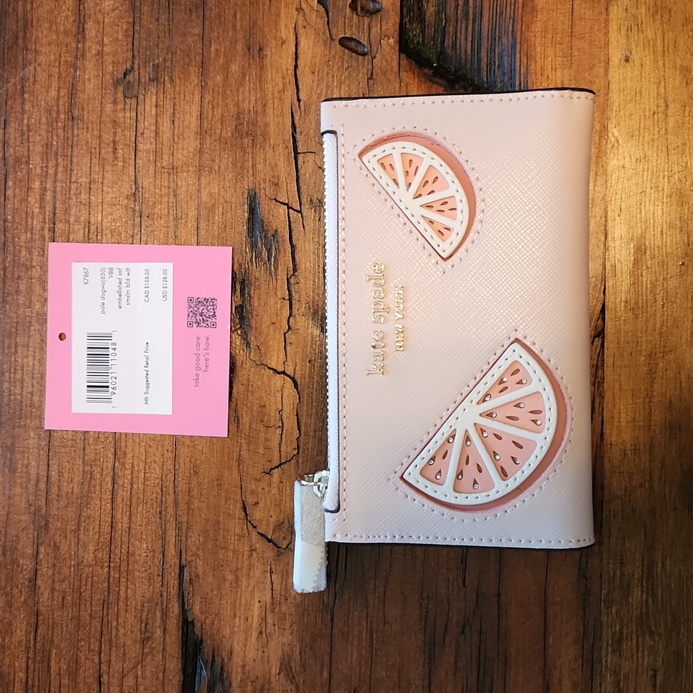 Kate Spade Tini Embellished Small Slim Bifold Wallet